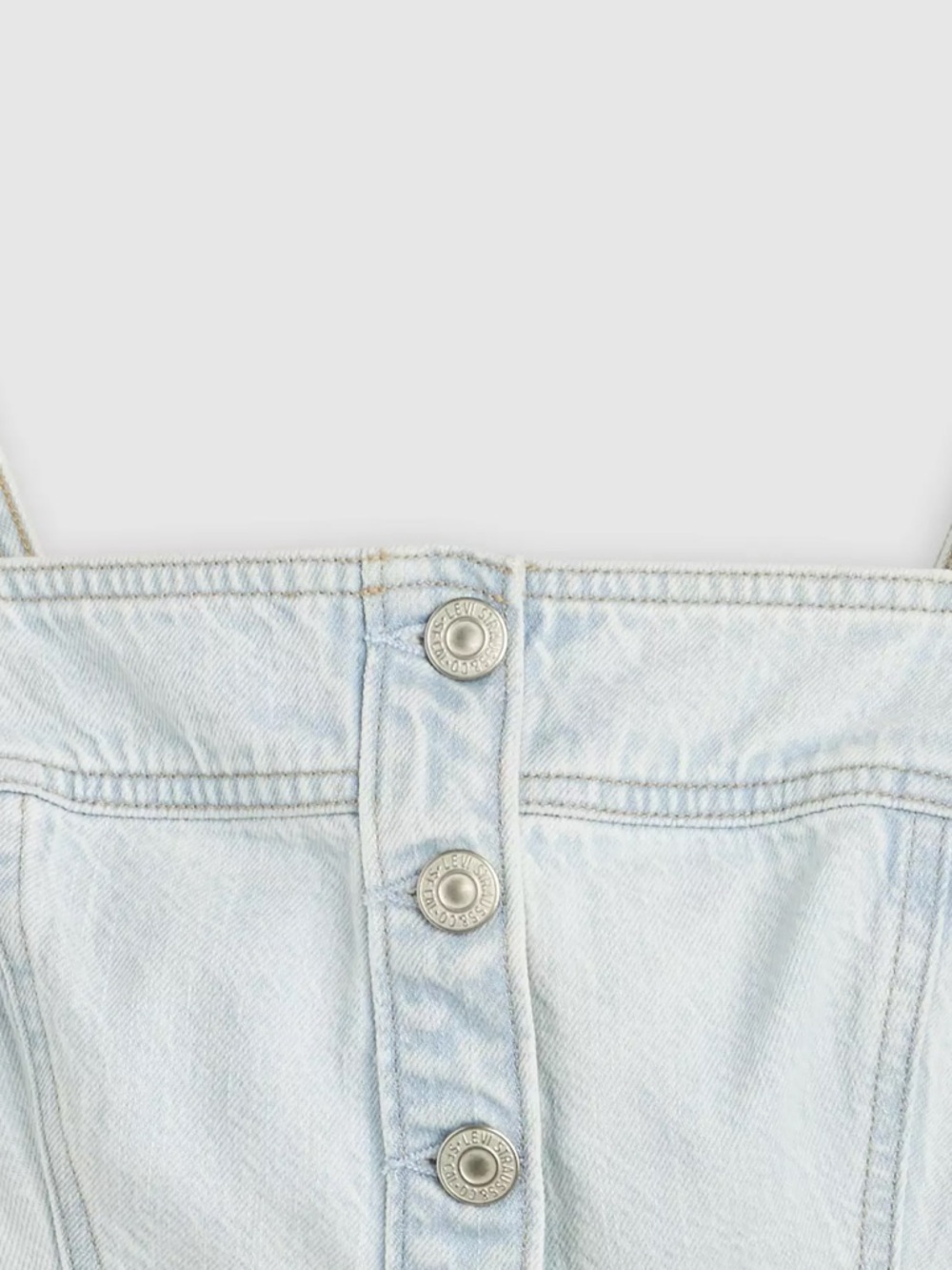 🩵 NWT Levi’s Drea Tank Top L - Corset‑Style Crop - Light Wash - Picture 6 of 16